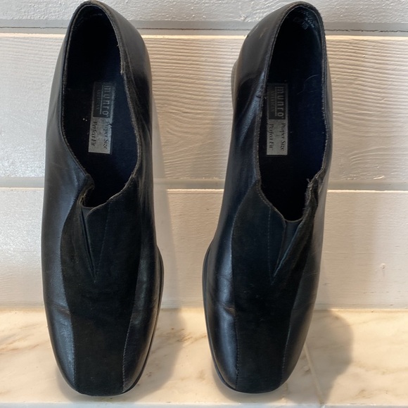 Vintage Munro Black Leather & Suede Shoes Size 7.5 - Picture 5 of 15